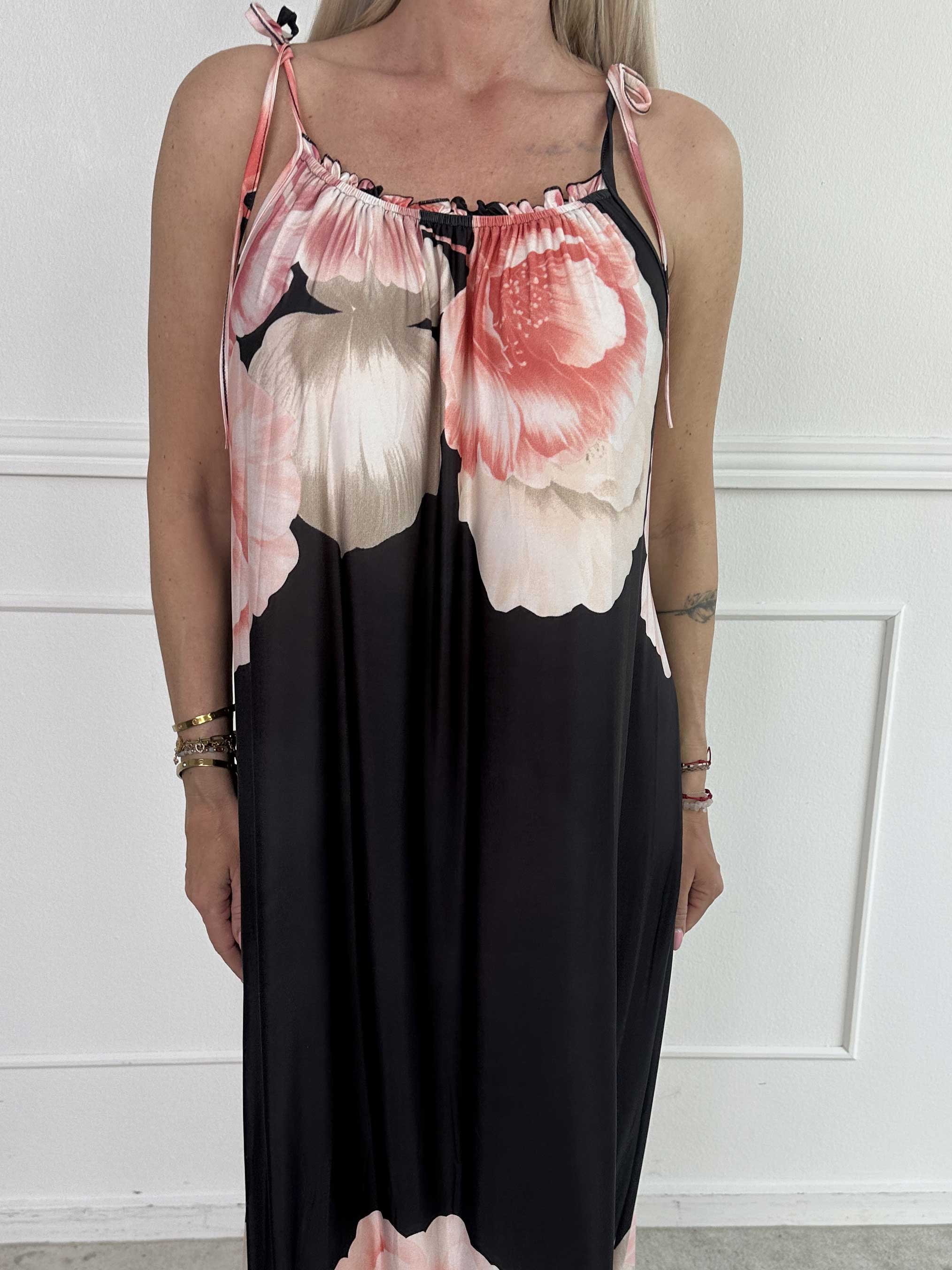 Maya - Sommarklänning med resårband med blommor